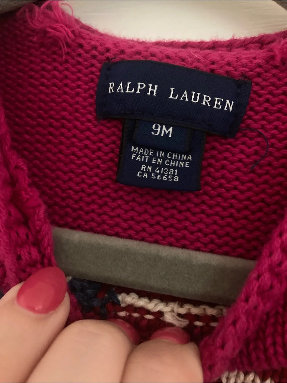 Ralph Lauren Pink Knit Peplum Sweater with Flag